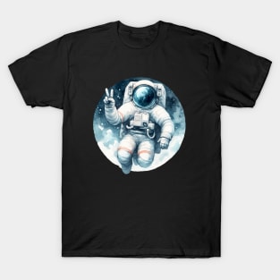Astronaut Peace Sign T-Shirt